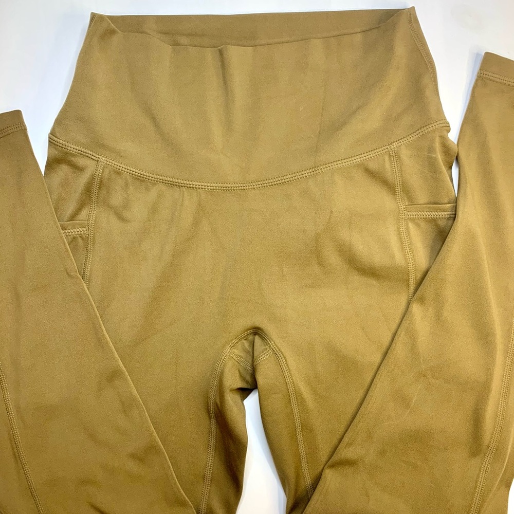 Paragon Fitwear Leggings (Never Worn) Mustard Brown Color With Two Pockets